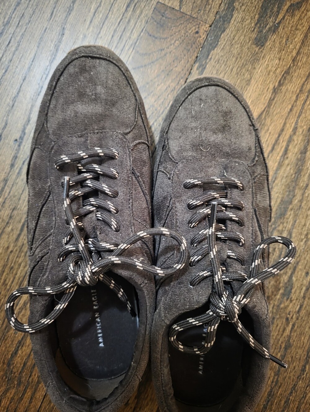 American Eagle Outfitters Womens Dark Brown Suede Lace-Up Sneakers